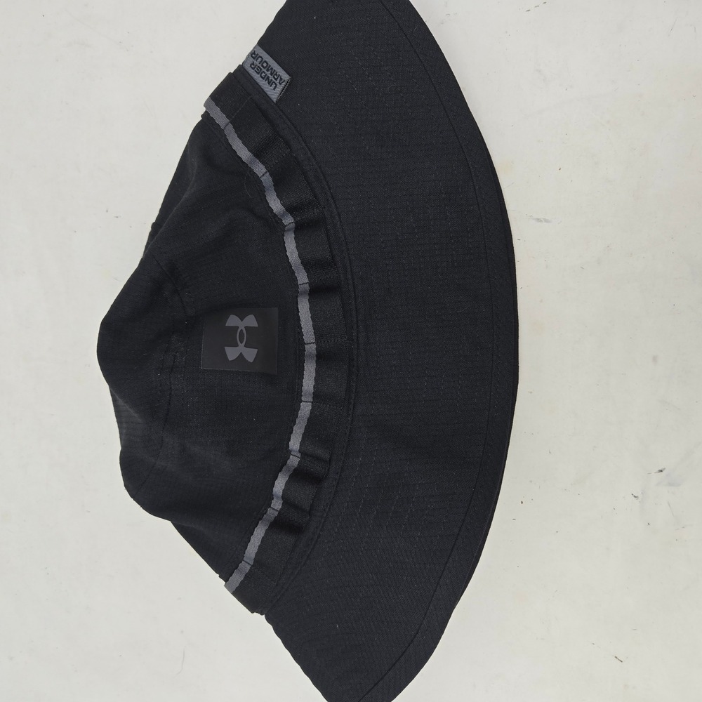 Under Armour Mens Black Tactical Bucket Hat Ripstop Boonie Sun Hat L XL